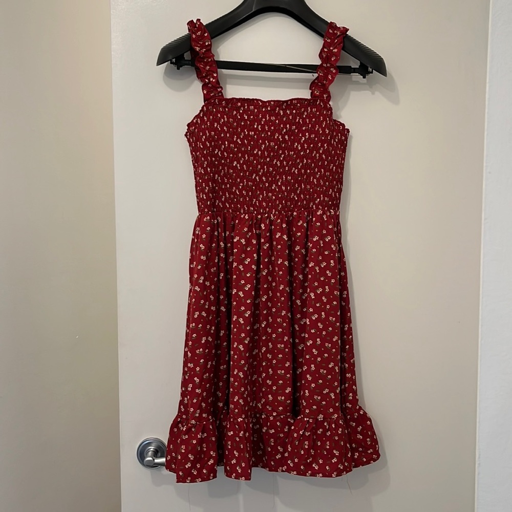NWOT Burgundy floral dress
